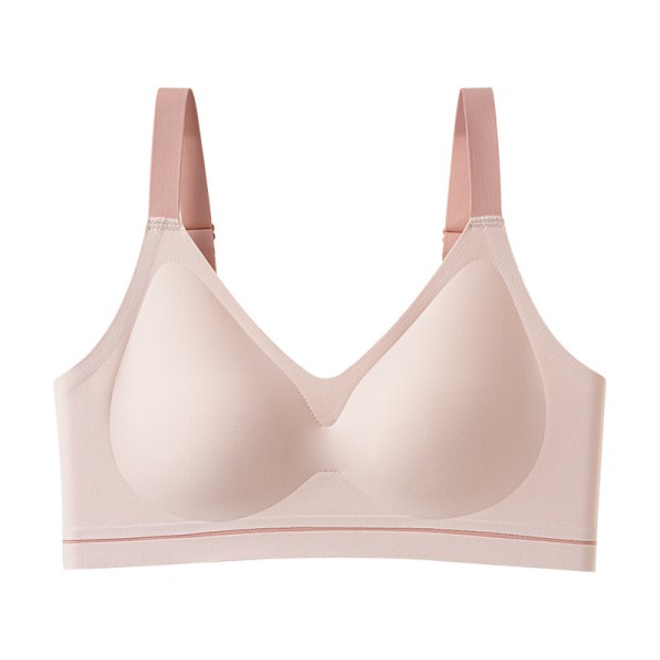 Wire-free push-up seamless bra in blush pink