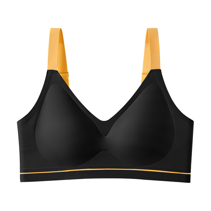 Wire-free push-up seamless bra in black